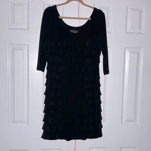 Frank Lyman design Black ruffle dress Size 14